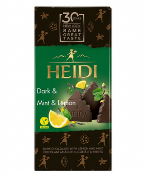 Шоколад Heidi Lemon & Mint черный с мятой и лимоном 80 грамм 02025 фото