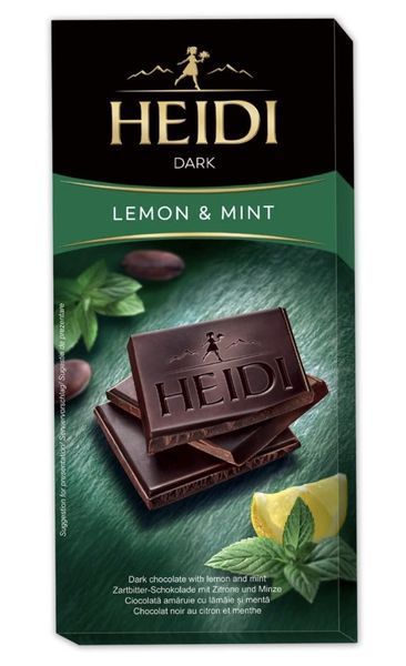Шоколад Heidi Lemon & Mint чорний з м'ятою та лимоном 80 грам 02025 фото
