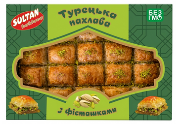 Пахлава Sultan с фисташкой коробка 1 кг 02898 фото