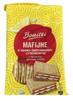 Печенье-сендвич Bonitki Mafijne со сливочно-лимонным кремом 330 грамм 029578 фото