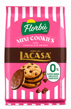 Печиво Florb&uacute; Mini Cookies con Chocolate Negro без цукру з шоколадниою крихтою 80 грам 021400 фото