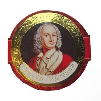 Конфеты  La Ran Vivaldi Marzipan Coin марципан с черносливом в молочном шоколаде 1 шт 3056 фото