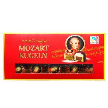 Конфеты марципановые Maitre Truffout Mozart Kugeln в черном и молочном шоколаде 200 грамм 00818 фото