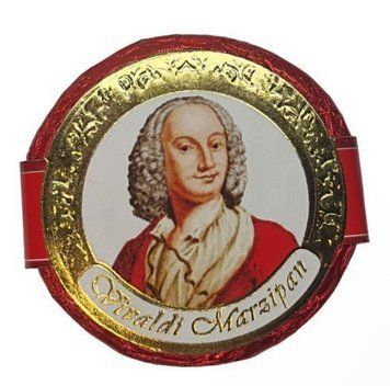 Конфеты La Ran Vivaldi Marzipan Coin марципан с курагой в молочном шоколаде 1 шт 3057 фото