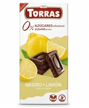 copy_Черный шоколад с лимоном Torras без сахара 75 грамм 00748 фото