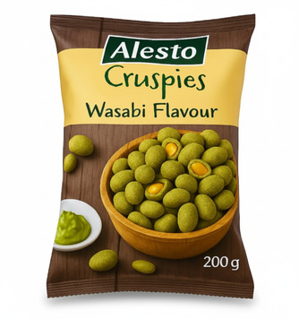 Alesto Арахис Cruspies Wasabi Peanuts в панировке со вкусом васаби 200 грамм 02919 фото