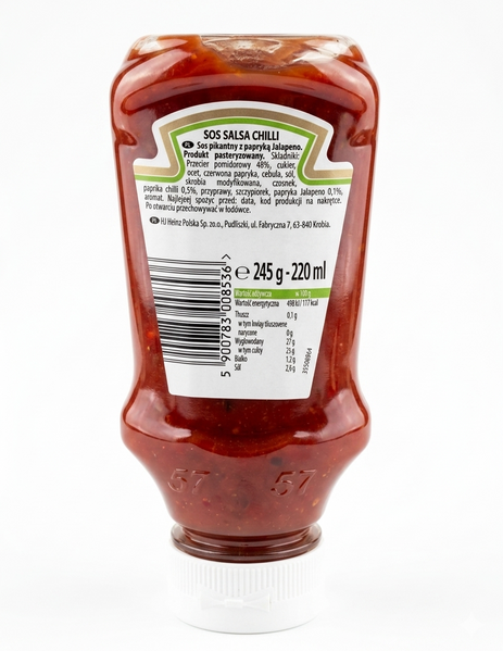Соус гострий Heinz Salsa Chilli томатний з додаванням перцю чилі, цибулі та часнику 245 грам 007964 фото