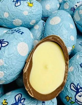 Цукерки з молочного шоколаду у формі яєць з вершковою начинкою (ціна за 5 шт) 077593 фото