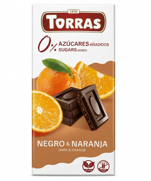 Черный шоколад с апельсинм Torras  без сахара 75 грамм 00745 фото