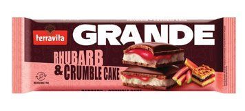 Шоколад Terravita Grande Rhubarb & Crumble Cake молочный с начинкой из ревеня и тертым пирогом 235 грамм 029803 фото