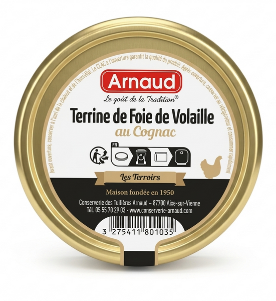 Паштет Arnaud Terrine de Foie de Volaille au Cognac из куриной печени с коньяком 180 грамм 000831 фото