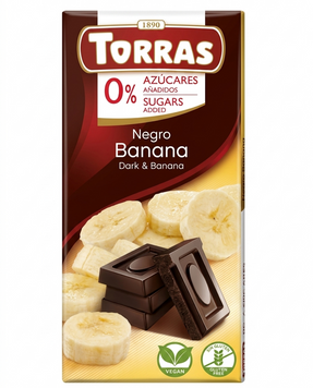Черный шоколад с бананом Torras без сахара 75 грамм  00199 фото