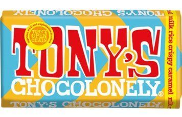 Молочный шоколад Tony's Chocolonely с кусочками хрустящей карамели и воздушными рисовыми шариками (32% какао) 180 грамм 0201161 фото