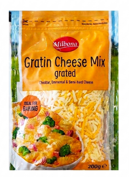 Смесь из 3 видов тертых сыров Milbona Gratin Cheese Mix 200 грамм 017082 фото