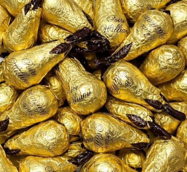 Цукерка-грушка Abtey Poire William Elegance Liqueur Chocolate з темного шоколаду з грушовим бренді 20 грам 029686 фото