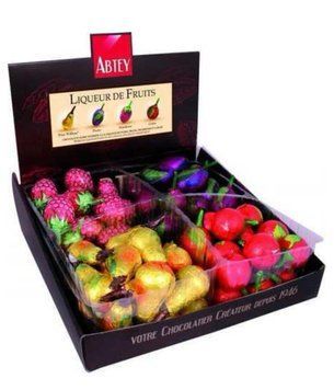 Конфета-фрукт Abtey Assorted Dark Chocolate Liqueur Fruits из темного шоколада с одним из 4 видов фруктового ликера 10 грамм 029685 фото