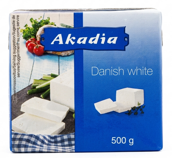 Сыр белый рассольный Akadia Danish White Cheese мягкий и кремообразный 500 грамм 300101 фото