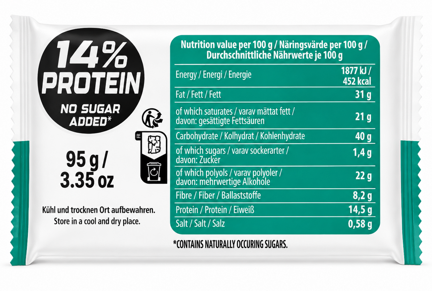 Вафли Flis Happy Fit Pro Zero Added Sugar со вкусом какао без сахара с 14% протеина 95 грамм 108701 фото