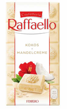 Шоколад Raffaello білий з кокосовою стружкою та мигдалевим кремом 90 грам 029365 фото