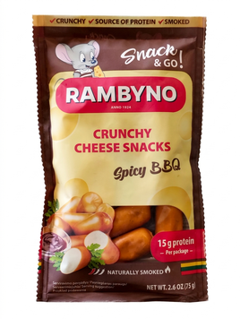 Сыр Rambyno Spicy BBQ плавленый копченый с вкусом пикантного барбекю 75 грамм 01708 фото