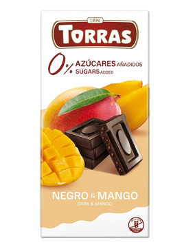 Черный шоколад с манго Torras без сахара 75 грамм 00471 фото