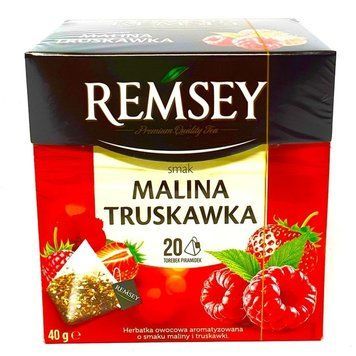 Чай Remsey фруктовый со вкусом клубники и малины 20 пакетиков-пирамидок 024471 фото