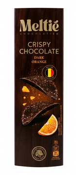 Чипсы шоколадные из черного шоколада с апельсином Meltie Crispy Chocolate Dark Orange 125 грамм 1089 фото