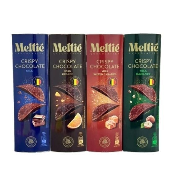 Чіпси шоколадні з чорного шоколаду з апельсином Meltie Crispy Chocolate Dark Orange 125 грам 1089 фото