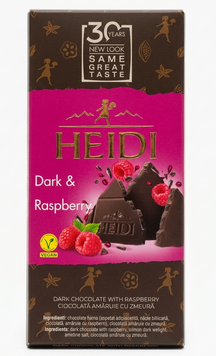 Шоколад Heidi Dark Raspberry черный с малиной 80 грамм 023762 фото