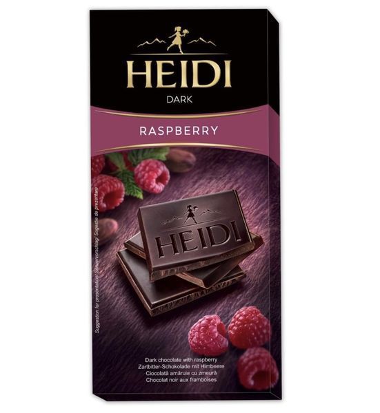 Шоколад Heidi Dark Raspberry чорний з малиною 80 грам 023762 фото