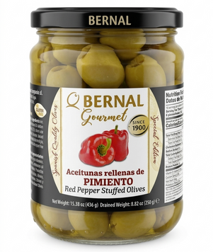 Оливки фаршированные перцем Bernal Gourmet 436 грамм 00586 фото