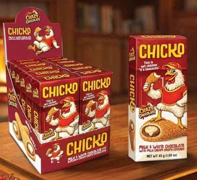 Бельгійський шоколад курячі ніжки Artu Mr. Chicko Crazy Chocolate 50 грам 305701 фото