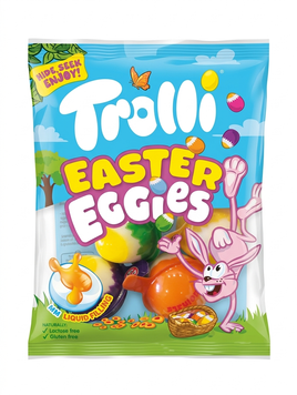 Желейные конфеты Trolli Easter Eggies в форме яиц с жидкой начинкой (4 шт) 75 грамм 21635 фото
