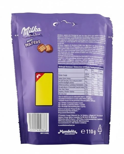 Вафли Milka Mini Wafers в шоколаде 110 грамм 02936 фото