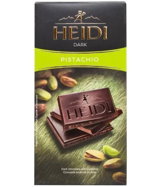 Шоколад Heidi Pistachio чорний з фісташкою 80 грам 020251 фото