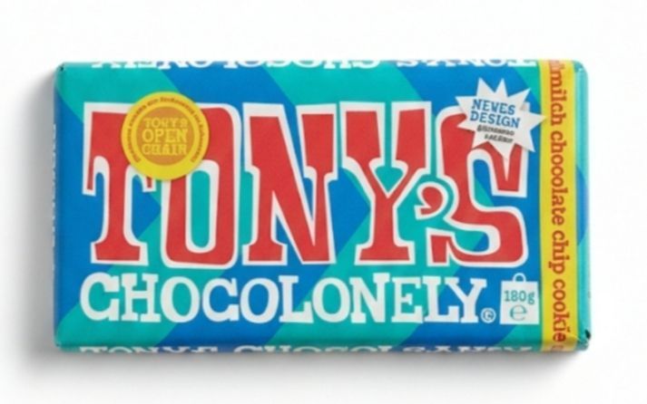 Шоколад молочный Tony's Chocolonely Milk Chocolate Chip Cookie с печеньем и шоколадными чипсами (32% какао) 180 грамм 02784 фото