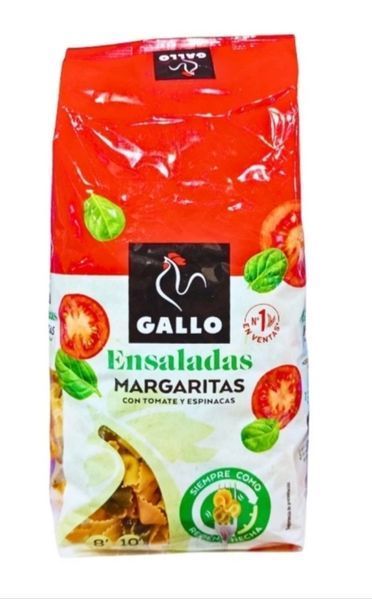 Макарони Gallo Ensaladas Margaritas у формі бантиків зі шпинатом та помідорами 450 грам 026182 фото