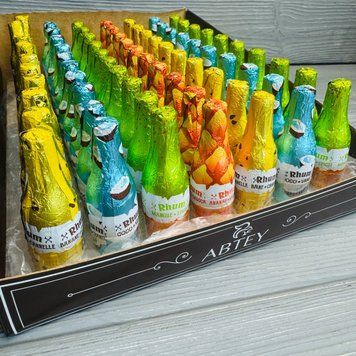 Конфетка-бутылочка Abtey Rhum Arrange из темного шоколада с одним из 4 видов рома 13 грамм 029679 фото