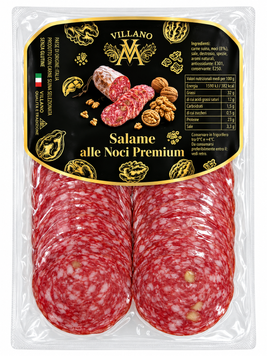 Нарізка салямі з волоським горіхом Salame alle Noci Premium від Villano 75 грам 029540 фото