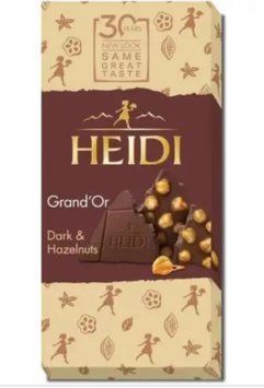 Шоколад Heidi Grand'Or Dark & ​​Hazelnuts черный с целым карамелизированным фундуком 100 грамм 008886 фото