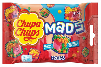Желейні цукерки Chupa Chups Mads Fruits з хрусткою фруктовою оболонкою 45 грам 025106 фото
