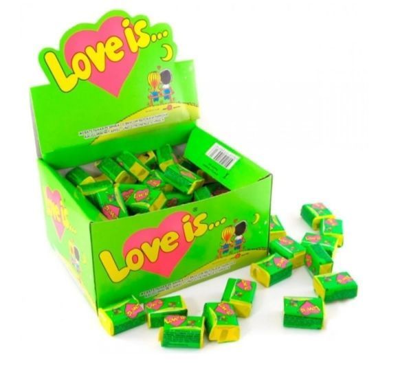 Жувальна гумка Love is ... яблуко-лимон блок (100 шт) 016892 фото