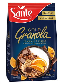 Гранола Sante Gold цельнозерновые хлопья с шоколадом и апельсином 300 грамм 102806 фото