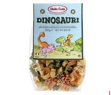 Макароны в виде динозавров Dalla Costa Dinosauri с томатом и шпинатом 250 грамм 029322 фото