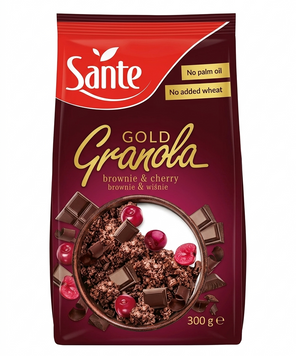 Гранола Sante Gold цельнозерновые хлопья с шоколадом и сублимированной вишней 300 грамм 102807 фото