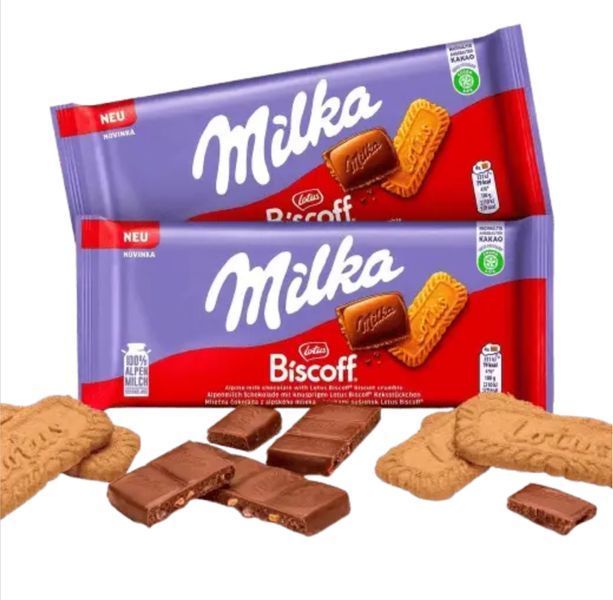 Шоколад Milka Lotus Biscoff молочный с крошками печенья 90 грамм 004061 фото