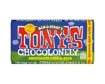 Шоколад молочный темный Tony's Chocolonely Dark Milk Brownie с кусочками брауни (42% какао) 180 грамм 020115 фото