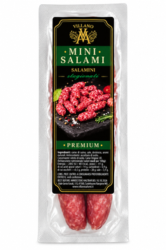 Міні-ковбаски сиров'ялені зі свинини Mini Salami Salamini Stagionati від Villano 135 грам 029450 фото
