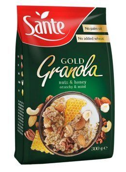 Гранола Sante Gold цельнозерновые хлопья с 4 видами орехов (миндаль, фундук, кешью, пекан) и медом 300 грамм 102809 фото