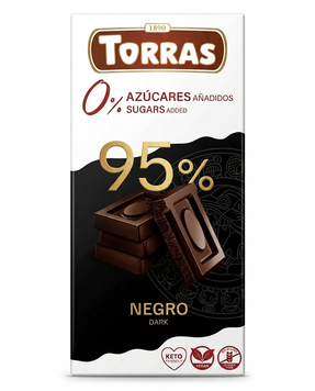 Черный шоколад 95% какао Torras без сахара 75 грамм 00198 фото